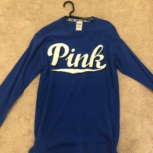 victoria secret pink royal blue long sleeve